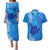 Personalised Strong Maui Couples Matching Puletasi Dress and Hawaiian Shirt Good Living Hawaii with Shaka Sign Kakau Tribal Blue LT9 Blue - Polynesian Pride