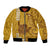 Strong Maui Bomber Jacket Good Living Hawaii with Shaka Sign Kakau Tribal Gold LT9 Unisex Gold - Polynesian Pride