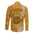 Strong Maui Long Sleeve Button Shirt Good Living Hawaii with Shaka Sign Kakau Tribal Gold LT9 - Polynesian Pride