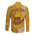 Personalised Strong Maui Long Sleeve Button Shirt Good Living Hawaii with Shaka Sign Kakau Tribal Gold LT9 - Polynesian Pride