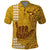 Personalised Strong Maui Polo Shirt Good Living Hawaii with Shaka Sign Kakau Tribal Gold LT9 Gold - Polynesian Pride