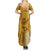 Personalised Strong Maui Summer Maxi Dress Good Living Hawaii with Shaka Sign Kakau Tribal Gold LT9 - Polynesian Pride