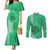 Strong Maui Couples Matching Mermaid Dress and Long Sleeve Button Shirts Good Living Hawaii with Shaka Sign Kakau Tribal Green LT9 Green - Polynesian Pride