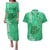 Strong Maui Couples Matching Puletasi Dress and Hawaiian Shirt Good Living Hawaii with Shaka Sign Kakau Tribal Green LT9 Green - Polynesian Pride