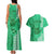 Strong Maui Couples Matching Tank Maxi Dress and Hawaiian Shirt Good Living Hawaii with Shaka Sign Kakau Tribal Green LT9 - Polynesian Pride