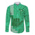 Strong Maui Long Sleeve Button Shirt Good Living Hawaii with Shaka Sign Kakau Tribal Green LT9 Unisex Green - Polynesian Pride