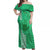 Strong Maui Off Shoulder Maxi Dress Good Living Hawaii with Shaka Sign Kakau Tribal Green LT9 Women Green - Polynesian Pride