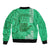 Strong Maui Sleeve Zip Bomber Jacket Good Living Hawaii with Shaka Sign Kakau Tribal Green LT9 - Polynesian Pride