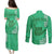 Personalised Strong Maui Couples Matching Puletasi Dress and Long Sleeve Button Shirts Good Living Hawaii with Shaka Sign Kakau Tribal Green LT9 - Polynesian Pride