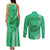 Personalised Strong Maui Couples Matching Tank Maxi Dress and Long Sleeve Button Shirts Good Living Hawaii with Shaka Sign Kakau Tribal Green LT9 - Polynesian Pride