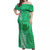 Personalised Strong Maui Off Shoulder Maxi Dress Good Living Hawaii with Shaka Sign Kakau Tribal Green LT9 Women Green - Polynesian Pride