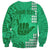 Personalised Strong Maui Sweatshirt Good Living Hawaii with Shaka Sign Kakau Tribal Green LT9 - Polynesian Pride