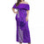 Strong Maui Off Shoulder Maxi Dress Good Living Hawaii with Shaka Sign Kakau Tribal Purple LT9 Women Purple - Polynesian Pride
