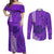 Personalised Strong Maui Couples Matching Off Shoulder Maxi Dress and Long Sleeve Button Shirts Good Living Hawaii with Shaka Sign Kakau Tribal Purple LT9 Purple - Polynesian Pride