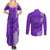 Personalised Strong Maui Couples Matching Summer Maxi Dress and Long Sleeve Button Shirts Good Living Hawaii with Shaka Sign Kakau Tribal Purple LT9 - Polynesian Pride