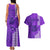 Personalised Strong Maui Couples Matching Tank Maxi Dress and Hawaiian Shirt Good Living Hawaii with Shaka Sign Kakau Tribal Purple LT9 - Polynesian Pride