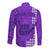 Personalised Strong Maui Long Sleeve Button Shirt Good Living Hawaii with Shaka Sign Kakau Tribal Purple LT9 - Polynesian Pride