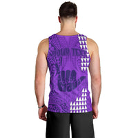 Personalised Strong Maui Men Tank Top Good Living Hawaii with Shaka Sign Kakau Tribal Purple LT9 - Polynesian Pride