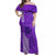 Personalised Strong Maui Off Shoulder Maxi Dress Good Living Hawaii with Shaka Sign Kakau Tribal Purple LT9 Women Purple - Polynesian Pride