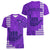 Personalised Strong Maui Women V Neck T Shirt Good Living Hawaii with Shaka Sign Kakau Tribal Purple LT9 - Polynesian Pride