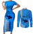 Maui Island Couples Matching Short Sleeve Bodycon Dress and Long Sleeve Button Shirts Kakau Tribal Mixed Polynesian Pattern Blue LT9 Blue - Polynesian Pride