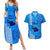 Maui Island Couples Matching Summer Maxi Dress and Hawaiian Shirt Kakau Tribal Mixed Polynesian Pattern Blue LT9 Blue - Polynesian Pride