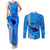 Maui Island Couples Matching Tank Maxi Dress and Long Sleeve Button Shirts Kakau Tribal Mixed Polynesian Pattern Blue LT9 Blue - Polynesian Pride
