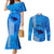 Personalised Maui Island Couples Matching Mermaid Dress and Long Sleeve Button Shirts Kakau Tribal Mixed Polynesian Pattern Blue LT9 Blue - Polynesian Pride