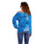Personalised Maui Island Off Shoulder Sweater Kakau Tribal Mixed Polynesian Pattern Blue LT9 - Polynesian Pride