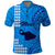 Personalised Maui Island Polo Shirt Kakau Tribal Mixed Polynesian Pattern Blue LT9 Blue - Polynesian Pride