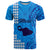 Personalised Maui Island T Shirt Kakau Tribal Mixed Polynesian Pattern Blue LT9 Blue - Polynesian Pride