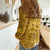 Maui Island Women Casual Shirt Kakau Tribal Mixed Polynesian Pattern Gold LT9 - Polynesian Pride