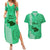 Maui Island Couples Matching Summer Maxi Dress and Hawaiian Shirt Kakau Tribal Mixed Polynesian Pattern Green LT9 Green - Polynesian Pride