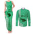 Maui Island Couples Matching Tank Maxi Dress and Long Sleeve Button Shirts Kakau Tribal Mixed Polynesian Pattern Green LT9 Green - Polynesian Pride