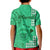 Maui Island Kid Polo Shirt Kakau Tribal Mixed Polynesian Pattern Green LT9 - Polynesian Pride