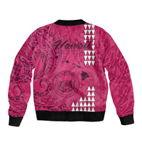 Maui Island Bomber Jacket Kakau Tribal Mixed Polynesian Pattern Pink LT9 - Polynesian Pride