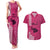 Maui Island Couples Matching Tank Maxi Dress and Hawaiian Shirt Kakau Tribal Mixed Polynesian Pattern Pink LT9 Pink - Polynesian Pride