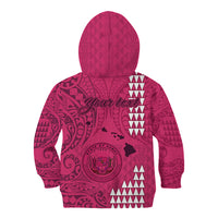 Personalised Maui Island Kid Hoodie Kakau Tribal Mixed Polynesian Pattern Pink LT9 - Polynesian Pride
