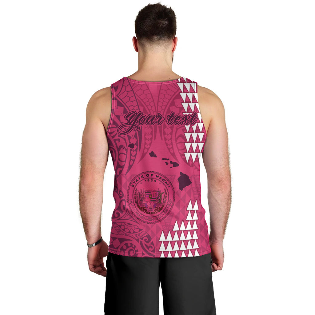 Personalised Maui Island Men Tank Top Kakau Tribal Mixed Polynesian Pattern Pink LT9 - Polynesian Pride