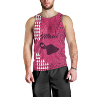 Personalised Maui Island Men Tank Top Kakau Tribal Mixed Polynesian Pattern Pink LT9 - Polynesian Pride