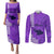 Maui Island Couples Matching Puletasi Dress and Long Sleeve Button Shirts Kakau Tribal Mixed Polynesian Pattern Purple LT9 Purple - Polynesian Pride