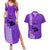 Maui Island Couples Matching Summer Maxi Dress and Hawaiian Shirt Kakau Tribal Mixed Polynesian Pattern Purple LT9 Purple - Polynesian Pride