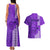 Maui Island Couples Matching Tank Maxi Dress and Hawaiian Shirt Kakau Tribal Mixed Polynesian Pattern Purple LT9 - Polynesian Pride