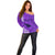 Maui Island Off Shoulder Sweater Kakau Tribal Mixed Polynesian Pattern Purple LT9 - Polynesian Pride
