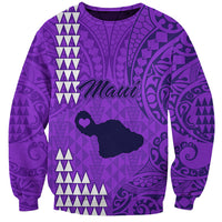 Maui Island Sweatshirt Kakau Tribal Mixed Polynesian Pattern Purple LT9 Unisex Purple - Polynesian Pride