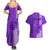 Personalised Maui Island Couples Matching Summer Maxi Dress and Hawaiian Shirt Kakau Tribal Mixed Polynesian Pattern Purple LT9 - Polynesian Pride