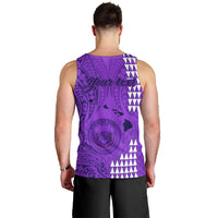 Personalised Maui Island Men Tank Top Kakau Tribal Mixed Polynesian Pattern Purple LT9 - Polynesian Pride