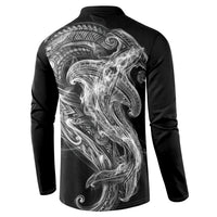 Pango Maori Tribal Hammershark Ghost Spirit Button Sweatshirt