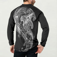 Pango Maori Tribal Hammershark Ghost Spirit Button Sweatshirt