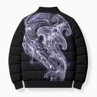 Waiporoporo Maori Tribal Hammershark Ghost Spirit Bomber Puffer Jacket